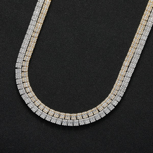 Cadena de tenis de circonitas de 5 mm, collar de hip-hop para hombre con diseño de azúcar de roca, cierre de caja simple, cierre a presión. Moda Tanjing - Product Image 2