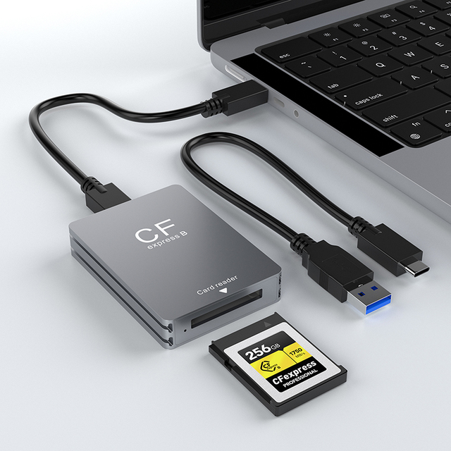 Professional CFexpress Type B Card Reader Dual USB C USB a Interface Aluminum Card Reader for Photography Raw Video Transfer