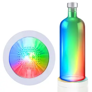 Custom Led Lichtgevende Acryl Coaster Coaster Keuken Tafel Decoratie Bruiloft Benodigdheden Bekerhouder Led Bier Waterdichte Coaster