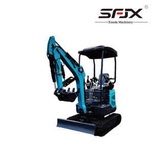 Mini-excavatrice sur chenilles SFJX 1500 kg, bleue, hydraulique, montée sur chenilles, machine de terrassement, moteur 24 CV, capacité de la benne 0,025 m³ - Product Image 1