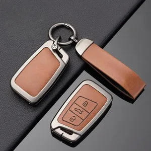 Guscio Protettivo in Lega di Zinco per Chiave Telecomando Auto <span class=keywords><strong>Skoda</strong></span> <span class=keywords><strong>Kodiaq</strong></span>, Portachiavi con Fibbia, <span class=keywords><strong>Accessori</strong></span> Keyless - Product Image 1