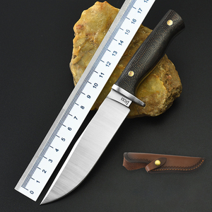 Cuchillo Táctico de Combate Personalizable de Alta Calidad, Tipo OEM, con Mango de Madera Python, Hoja de Acero Inoxidable de 3.0 mm de Grosor, con Funda de Cuero - Product Image 1