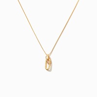RFJEWEL Classique Lettre Délicate Double Anneaux Connectés Pendentif En Argent Sterling Collier À La Mode