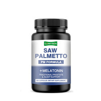 Les capsules de Saw Palmetto avec de la mélatonine favorisent la santé de la prostate et favorisent un sommeil réparateur profond pour les adultes