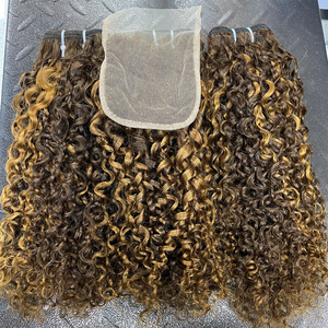 Extensiones de Cabello Brasileño Virgen de Grado 12A, Super Double Drawn, Cutícula Alineada, Estilo Funmi Pixie Rizado, Color Negro Natural - Product Image 3