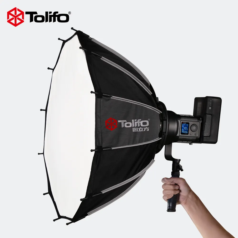Tolifo Lampu Fotografi Led, Cahaya Led Video Output Tinggi untuk Studio YouTube Tiktok Siaran Langsung Streaming Rekaman Video Outd