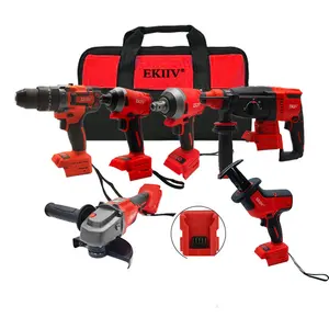 Chuyên Nghiệp 20V Li-Ion Pin Không Dây Khoan Điện Công Cụ Combo Thiết Lập Công Cụ Tùy Chỉnh Kit Màu Đỏ Công Cụ Không Dây Kit Cho Xe Ô Tô