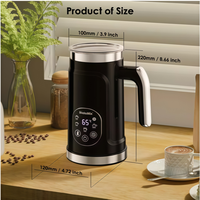 Mousseur à lait électrique 110/240V, écran tactile en plastique, 300ml, 5 en 1, entièrement automatique, haute efficacité, pour la maison, café turc, latte