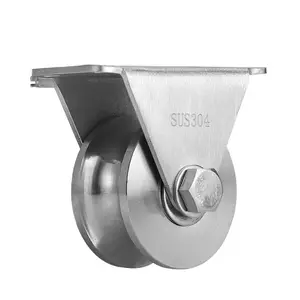 304 stainless steel sliding door pulley bearing translation door heavy wheel wire rope lifting U V groove wheel track wheel