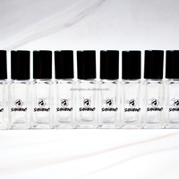 Botol parfum kosong Roll on kaca persegi gulung 15ml 9ml 8ml 5ml dengan kaca/rol baja plastik