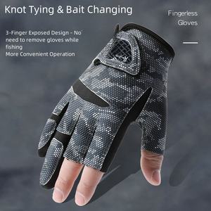 Sarung tangan memancing 3 jari SPF50 +, sarung tangan pelindung matahari, sarung tangan olahraga luar ruangan, sarung tangan anti selip, ringan, cepat kering, lembut - Product Image 2
