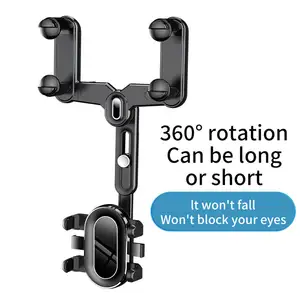 Smart Rotatable Retractable Car Phone Holder 360 Degree Rear View Mirror Phone Mount GPS Holder