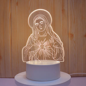 2025 acrílico 3D Led inalámbrico dormir chico dormitorio pequeña lámpara Led Base luz de noche - Product Image 2