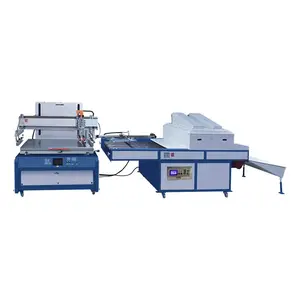 Mesin cetak layar semi-otomatis label lembar PP PVC dengan pengering UV
