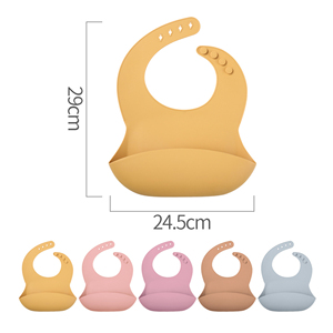 Bộ dụng cụ ăn dặm cho bé bằng silicon bán buôn, 6 món: yếm, bát, thìa, dĩa, đĩa, cốc. Có thể in logo tùy chỉnh. - Product Image 2