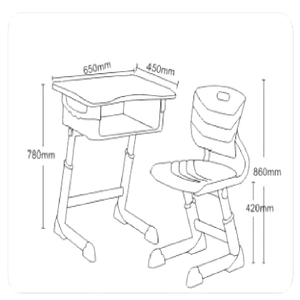 Hiện đại sinh viên duy nhất bàn với ghế nhựa thoải mái tiểu học kim loại đồ nội thất lớp học cho các trường học nhà văn phòng bệnh viện - Product Image 2