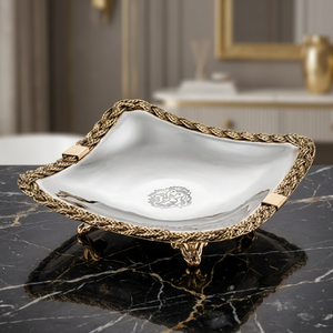 Elegante Bandeja Cuadrada para Servir con Borde Trenzado y Acabado Pulido para Uso Residencial - Product Image 3