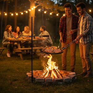 Parrilla Giratoria 360° Resistente para Fogatas, Rejilla Ajustable en Altura para Fogatas, Parrilla para Asar al Aire Libre <span class=keywords><strong>con</strong></span> Bolsa <span class=keywords><strong>de</strong></span> Transporte - Product Image 2