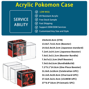Boîte à figurines magnétiques en acrylique moderne pour cartes de jeu Pokémon Vitrine transparente anti-poussière Boîte aveugle empilable Mallette de rangement - Product Image 2