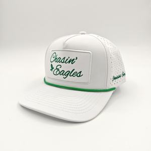 Casquettes de golf personnalisées imperméables en tissu Dobby Dot avec broderie à la main, 5 panneaux, ajustables, à fermeture snapback pour adultes - Product Image 3