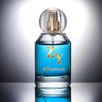 Flacons de parfum ronds en verre de luxe vides 30ml 50ml 100ml avec bouchon sphérique cylindrique de luxe
