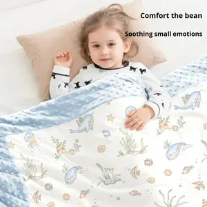 Couette pour enfants en coton pur imprimé <span class=keywords><strong>de</strong></span> dessins animés, style nordique, apaisante, universelle pour les quatre saisons, printemps-automne - Product Image 1