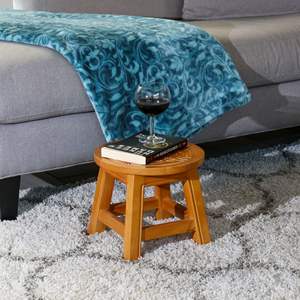 DB tallado de madera natural cuadrado otomano diseño floral extraíble para entrada dormitorio bebés niños con características de asiento de almacenamiento - Product Image 5