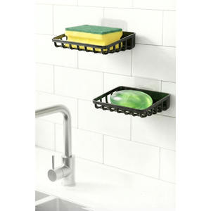 Support mural minimaliste en plastique noir pour savon, avec ventouse, rectangulaire, auto-drainant, pour salle de bain et cuisine - Product Image 6