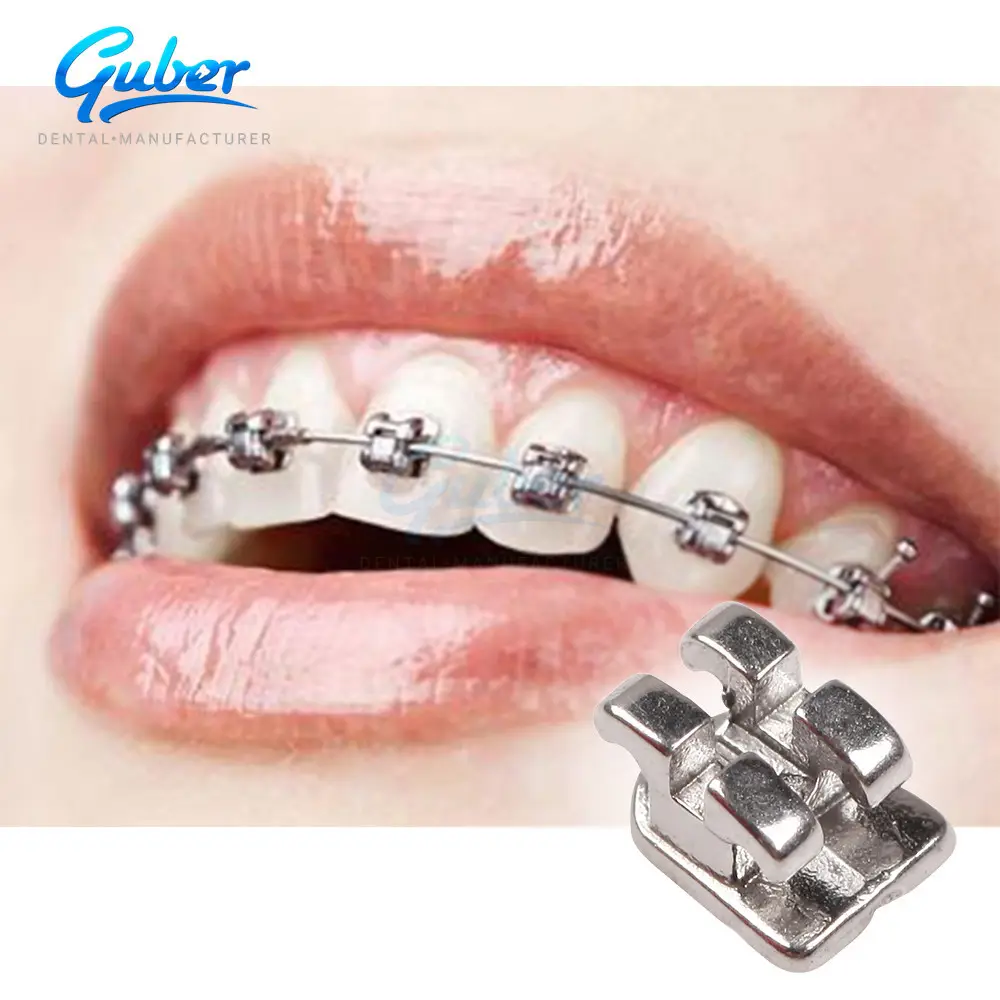 Guber attrezzature odontoiatriche all'ingrosso bretelle in metallo con Base in rete ortodontica 345 w/h Mini Roth Convention staffe bretelle per denti