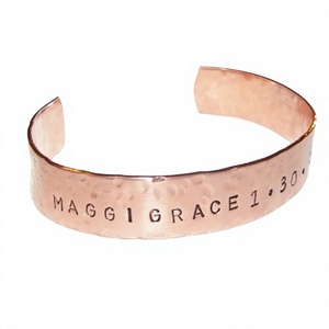 Authentic Smooth Stamped Personalized Inscription Solid Metal Cuff Fashionable Metal Jewelry Exquisite Design - Product Image 1