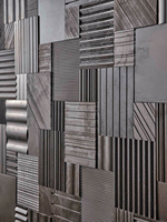 Mosaico de Pared de Mármol con Patrón de Parches de Piedra 3D Natural, Azulejos Decorativos DIY con Acabado Texturizado y Diseño Aleatorio