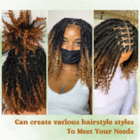Capelli di Donne di Colore # Dreadlocks T1B/30 Colorati in Stile Brasiliano, Nuovo Design, Extension di Capelli Remy con Punte Ricci