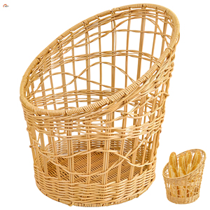 Xlw nhà khách sạn siêu thị sang trọng bánh mì hiển thị đứng lớn vòng số lượng lớn tự nhiên chất lượng cao dệt nhựa Baguette giỏ - Product Image 3