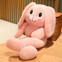 Peluche lapin vidéo tendance pour enfants, jouet amusant créatif anti-stress avec oreilles ajustables, poupée animale en peluche