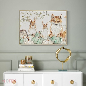 Pintura animal pintada a mano conejo pintura acrílica lindo <span class=keywords><strong>erizo</strong></span> zorro pintura al óleo - Product Image 3