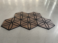 Panneaux muraux acoustiques insonorisants en feutre de polyester, placage PVC noyer, légers, pour intérieur