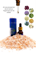 Garam Himalaya alami 100% beraroma yang dapat disesuaikan dengan minyak esensial & bunga kering campuran Epsom Magnesium garam laut Laut Mati