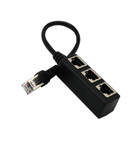 Répartiteur réseau RJ45 Adaptateur Ethernet 3 en 1 Mâle à 3 Femelle Adaptateur répartiteur LAN Câble Cat7 - Product Image 4