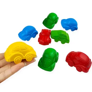 Top chinese supplier Cute Multi-colors shape 6 pieces Plastic 3D Car puzzle crayons for kids Art School drawing party favors