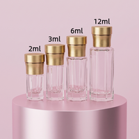 WANJING Bouteille en verre cosmétique personnalisée avec bouchon à vis en Zamac pour huile de parfum Attar Oud 2ml 3ml 6ml 12ml avec applicateur tampon estampé à chaud