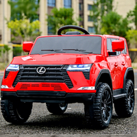 Voiture jouet électrique Lexus 4x4 tout-terrain télécommandée pour enfants de 1 à 6 ans avec musique, conduite autonome, portes ouvrantes, double siège et lumières LED