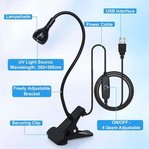 Lámpara UV <span class=keywords><strong>para</strong></span> <span class=keywords><strong>uñas</strong></span>, <span class=keywords><strong>luz</strong></span> de 3W <span class=keywords><strong>para</strong></span> <span class=keywords><strong>uñas</strong></span>, cuello de cisne, abrazadera Led <span class=keywords><strong>para</strong></span> curado <span class=keywords><strong>ultravioleta</strong></span>, <span class=keywords><strong>Luz</strong></span> Portátil, secador de entrada USB con 4 niveles de atenuación - Product Image 2