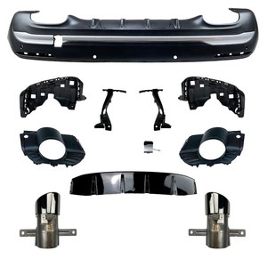 ลิ้นกันชนหลังและปลายท่อไอเสีย Amp-Z สำหรับ Mercedes-Benz Gla-Class H247 Gla180 200 Gla45 Amg สีเงินขัดเงาสีดำ - Product Image 2