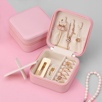 Bolsa de Almacenamiento de Joyería de Cuero Cuadrada con Cierre y Logotipo Personalizado, Bolsa de Almacenamiento de Pulseras y Pendientes de Moda