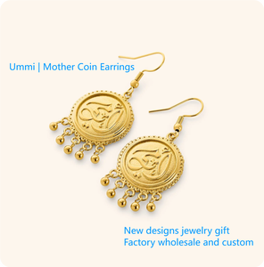 Inspire Schmuck Edelstahl Hypoallergener Schmuck für Frauen <span class=keywords><strong>Ummi</strong></span> Mutter Münz-Ohrringe Wasserfester Nicht Anlaufender Schmuck - Product Image 1