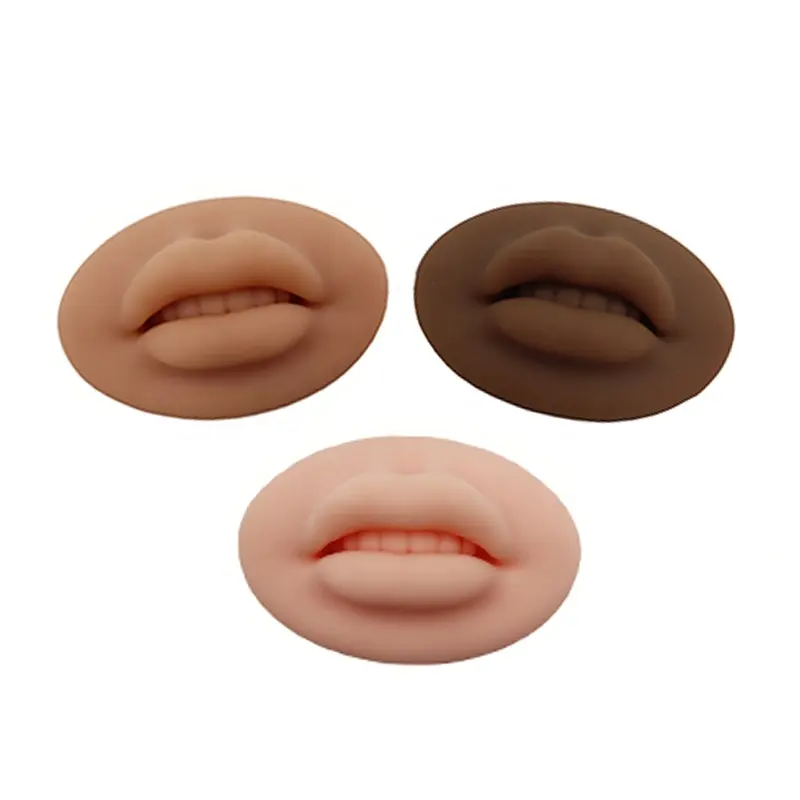 100% Blush Lips Skin Permanent Open Mouth Soft Makeup Tattoo Silicone Realistic 3D Lip Practice Skin