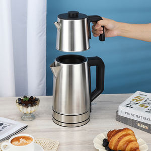 Tetera Turca Inalámbrica de 3L, Hervidor Eléctrico de Acero Inoxidable de 1500W con Función para Mantener Caliente, Hervidor Doble Portátil para el Hogar y Hoteles - Product Image 4