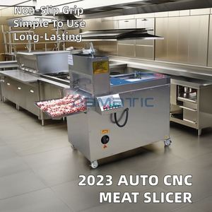 Máquina Cortadora de Carne Automática CNC de Acero Inoxidable en Perfecto Estado con Sistema de Cinta Transportadora para Cortar Carne de Cordero y Tocino Congelados - Product Image 2