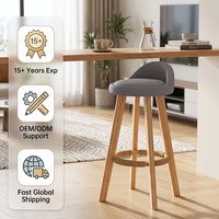 Siège de bar rond personnalisable avec base métallique pivotante et réglable pour pâtisserie haut de gamme, boulangerie, café, salon