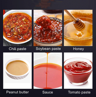 Machine de remplissage de bouteilles de Sauce, Type U, trémie semi-automatique, sirop de miel, tomate, pâte de piment épaisse et visqueuse avec mélangeur